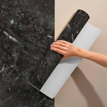 Nevamel Siyah Mermer Desenli Yapışkanlı Kaplama Kağıdı 5 Metre