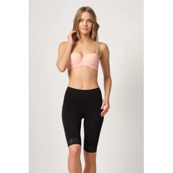 Nevamel® Siyah Mi Emay 3004 Soft Uzun Paça Dantel Boxer (Kod:3004)
