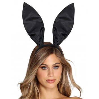 NEVAMEL Siyah Renk Saten Kaplama Şekil Verilebilir Tavşan Kulak Taç 35x11 cm