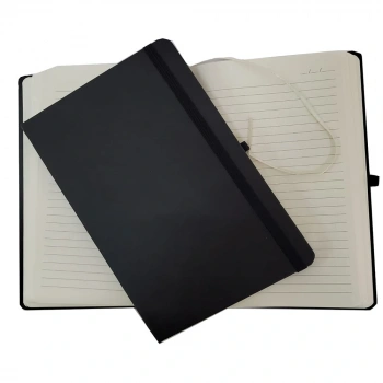 Nevamel Siyah Renk Termo Deri Çizgili Defter