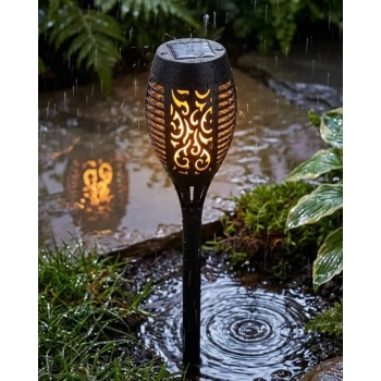 Nevamel® Solar Alev Işıklı Bahçe Lambası Enerji Tasarruflu Sensörlü Dekoratif Dış Mekan Aydınlatma
