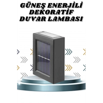 Nevamel Solar Lamba Dekoratif Aplik Su Geçirmez Led Işıklı Duvar Lambası