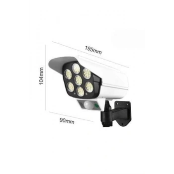 Nevamel® Solar Lamba Kamera Görünümlü Duvar Lambası Dönebilen Bahçe Aydınlatması