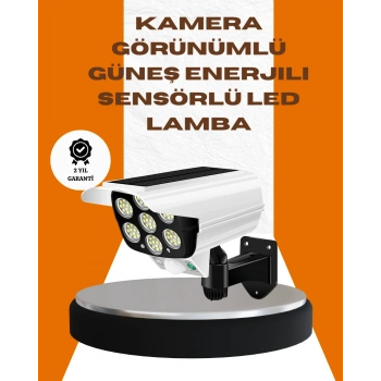 Nevamel® Solar Şarjlı Kamera Tasarımlı LED Duvar Lambası Hareket Sensörlü Dış Mekan Aydınlatma