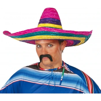 Nevamel Sombrero Meksika Şapkası Renkli Örme Hasır Yetişkin Boy