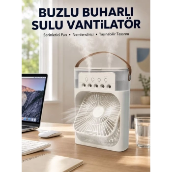 Nevamel® Spreyli Mini Masaüstü Fan | 500ML Su Hazneli 3 Kademeli Soğutucu Yeni Nesil