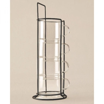 Nevamel Standlı Borosilikat 4lü Fincan Seti