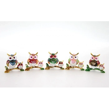 Nevamel Swarovski 2li Baykuş Model 2