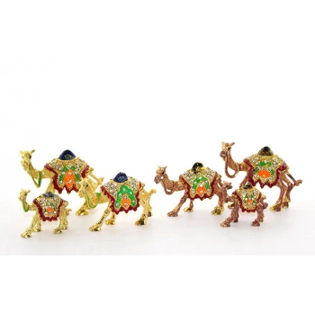 Nevamel Swarovski Taşlı 3lü Deve Seti Model 1