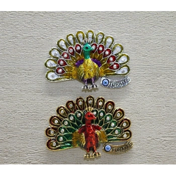 Nevamel® Swarovski Taşlı Tavuskuşu Magnet