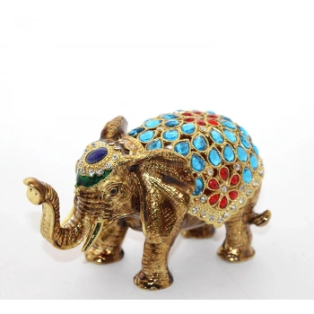 Nevamel Swarovski Taşlı Tekli Fil Figürü Model 4