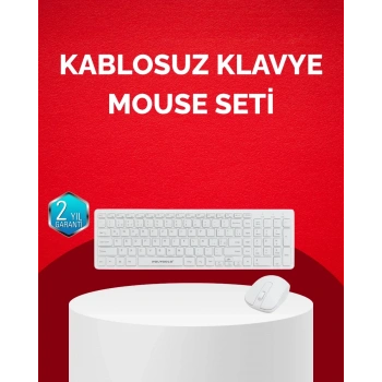 Nevamel® Tam Boy Kablosuz Klavye Mouse Seti - Gelişmiş Bağlantı ve Sessiz Performans