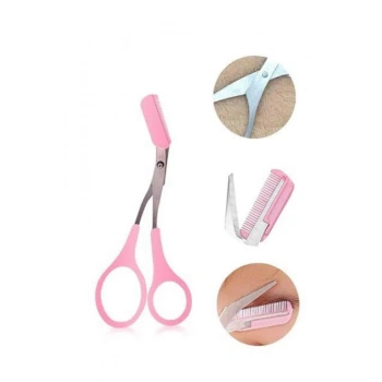 Nevamel® Taraklı Kaş Bıyık Makası Ve Kaş Ustura Seti Kaş Bıyık Tüy Alma Epilasyon Aleti 2li Set