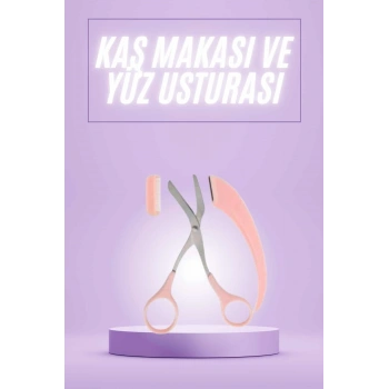 Nevamel Taraklı Kaş Makası ve Ustura Seti Kaş Düzeltme Makası Kaş Bıyık Alma Aleti