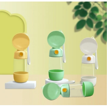 Nevamel Taşınabilir Evcil Hayvan Mama Hazneli Su Matarası