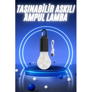 Nevamel Taşınabilir Şarjlı Led Ampul Askılı Lamba Kamp Bahçe Lambası
