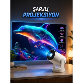 Nevamel® Taşınabilir Sinema Oyun Projektörü Akıllı Projeksiyon Android 11