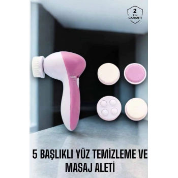 Nevamel Taşınabilir Yüz Temizleme Cihazı Masaj Peeling Temizlik 5 Başlıklı