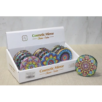 Nevamel Taşlı El Aynası Yuvarlak İnce Model 4