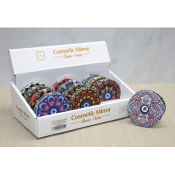 Nevamel Taşlı El Aynası Yuvarlak İnce Model 5