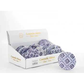 Nevamel Taşlı Nazar Boncuklu Yuvarlak El Aynası İnce