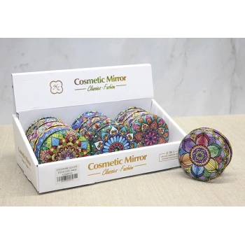 Nevamel Taşlı Yuvarlak El Aynası Kalın Model 4