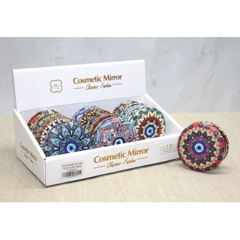 Nevamel Taşlı Yuvarlak El Aynası Kalın Model 5