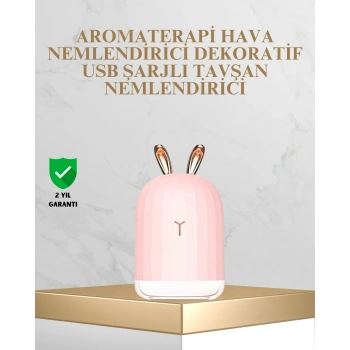 Nevamel Tavşan Kulak Tasarımlı 200 ml USB Aroma Difüzör ve Hava Nemlendirici