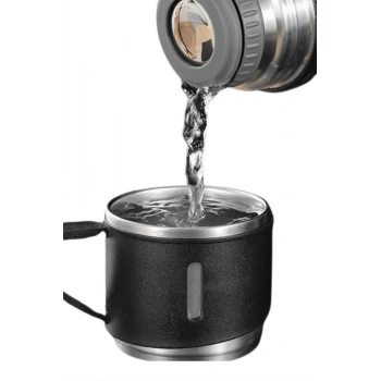 Nevamel Termos Seti Paslanmaz Çelik 3 Bardaklı Vakumlu Termos Set 500 Ml 12 Saate Kadar Isı Koruma