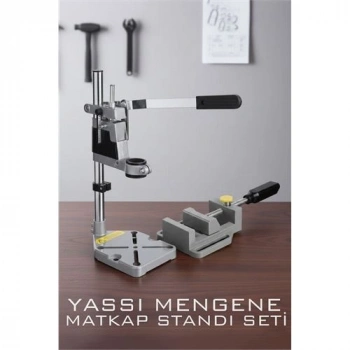 Nevamel® Tezgah Üstü Matkap Standı  + Tezgah Mengenes Seti