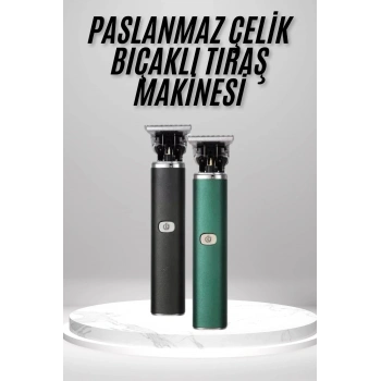 Nevamel Tıraş Makinesi Profesyonel Paslanmaz Çelik T-bıçak Saç Sakal Ense Vücut