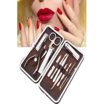 Nevamel Tırnak Bakım Seti Tırnak Düzeltme Batık 12 Parça Çanta Tipi Manikür Pedikür