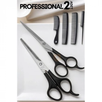 Nevamel® Turk Berber Makas Ara Makas Seti Profesyonel 6.5 inç Çelik