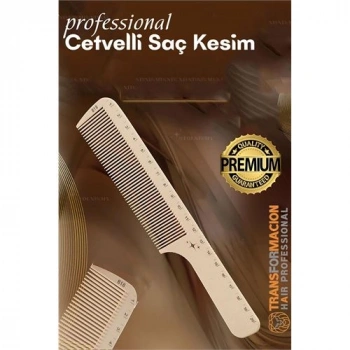 Nevamel® Turk Cetvelli Saç Kesim Tarağı - Berber Kuaför Saç Kesim Tarağı Profesyonel