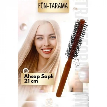 Nevamel® Turk Fön Fırçası Ahşap Saplı Tarama Fırçası