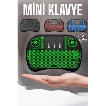 Nevamel TV Uyumlu Mini Klavye Q Klavye Işıklı Tüm Cihazlara Uyumlu