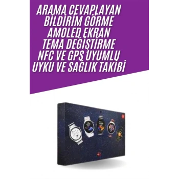 Nevamel Unısex Yuvarlak Ekranlı 7 Kordonlu Akıllı Saat GPS Destekli Çoklu Kordon Seçeneği