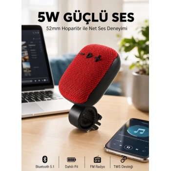 Nevamel® USB TF Kart ve FM Radyolu Bluetooth Hoparlör 5W