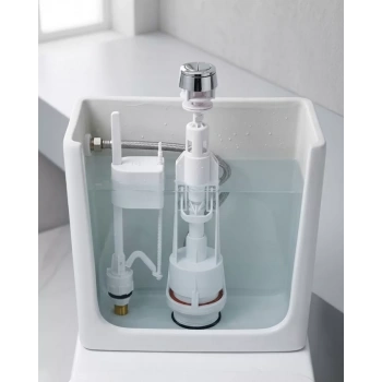 Nevamel® Vitrifiye Rezervuar İç Takımı Basmalı Mekanizma Alt Girişli Sessiz Dolum Sistemi