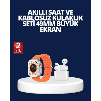 Nevamel® Watch 9 Max Akıllı Saat ve Kablosuz Kulaklık Seti 2 Kordonlu Sesli Görüşme Özellikli