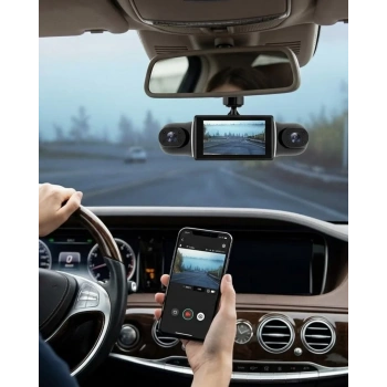 Nevamel® WiFi Destekli Araç İçi Kamera 170 Derece Geniş Açılı ve Loop Kayıt Özellikli