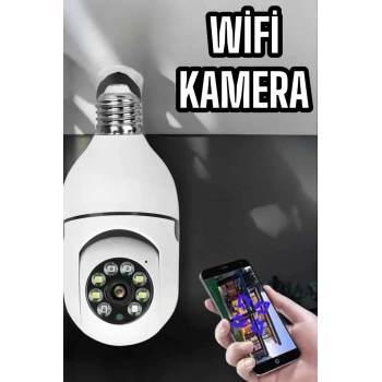 Nevamel® Wifi Kamera Duylu Ampul Görünümlü 360 Derece Dönebilen Ev Kamerası