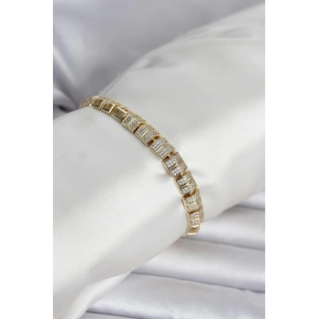 Nevamel® Xuping Zirkon Taşlı Gold Renk Kadın Bileklik 5886