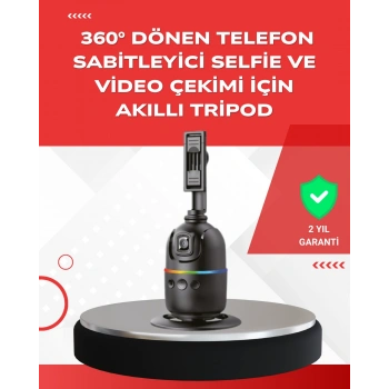 Nevamel® Yapay Zeka Destekli Yüz Takip Özellikli 360 Derece Dönen Masaüstü Telefon Sabitleyici