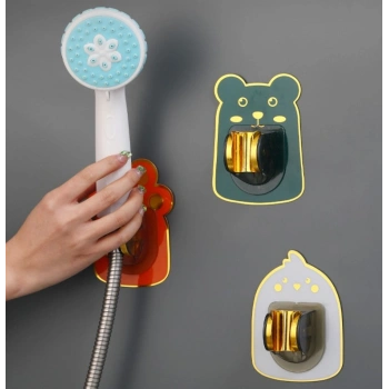Nevamel Yapışkanlı Hayvan Figürlü Hareketli Duş Başlığı Tutucu