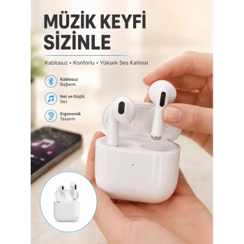 Nevamel® Yeni Nesil Bluetooth Kulaklık Beyaz Çağrı Cevaplayabilen Kablosuz Yeni Nesil