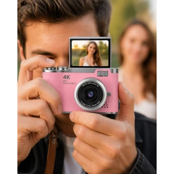 Nevamel® Yeni Nesil Dijital Kamera 48 MP Selfie Vlog Kamera Flip Screen Zoomlu