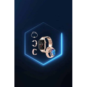 Nevamel® Yeni Nesil Pembe Dokunmatik Ekran Akıllı Saat ve Oyuncu Kulaklığı Kablosuz Bluetooth Kulaklık