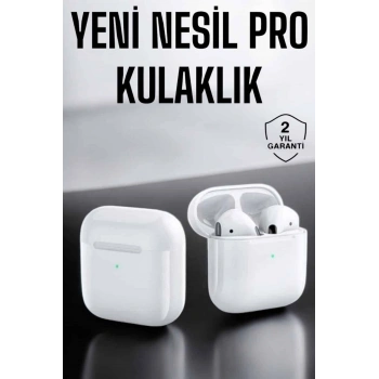 Nevamel Yeni Nesil Pro Bluetooth Kulaklık Uzun Pil Ömrü Beyaz