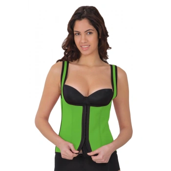 Nevamel® Yeşil Mi 9173 Terletici Agraflı Göğsü Açık Atlet Korse (Kod:9173)